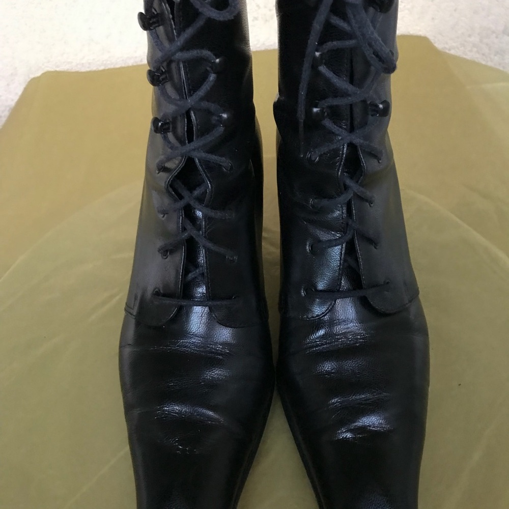 Franco Sarto Black Lace-Up Boots
